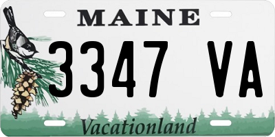 ME license plate 3347VA