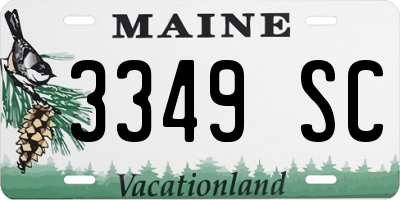 ME license plate 3349SC