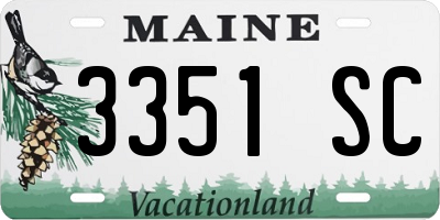 ME license plate 3351SC