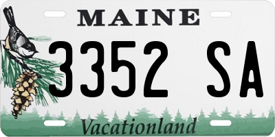 ME license plate 3352SA