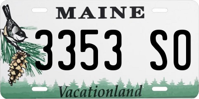 ME license plate 3353SO