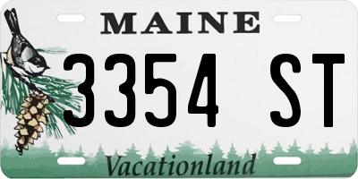 ME license plate 3354ST