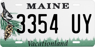 ME license plate 3354UY