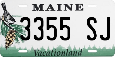 ME license plate 3355SJ