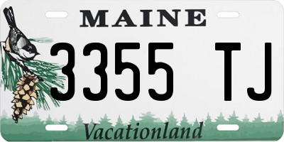 ME license plate 3355TJ