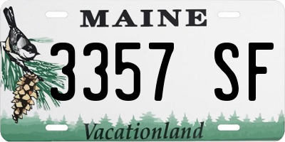 ME license plate 3357SF