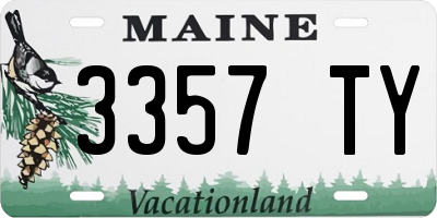 ME license plate 3357TY
