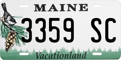 ME license plate 3359SC