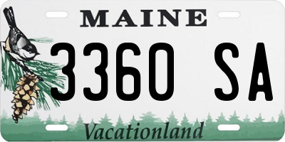 ME license plate 3360SA