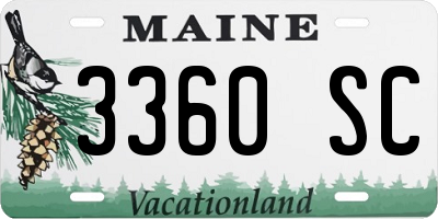 ME license plate 3360SC