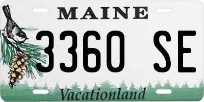 ME license plate 3360SE