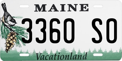 ME license plate 3360SO