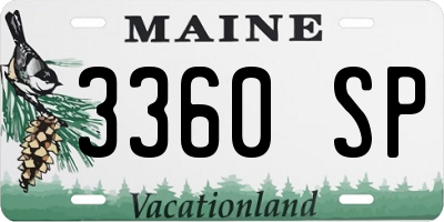 ME license plate 3360SP