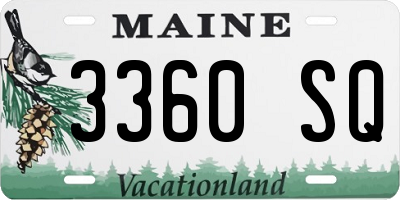 ME license plate 3360SQ