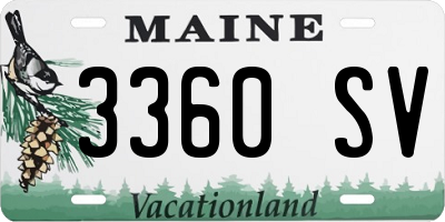 ME license plate 3360SV