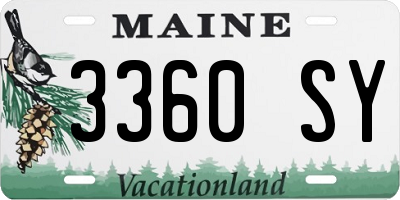 ME license plate 3360SY