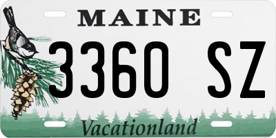 ME license plate 3360SZ