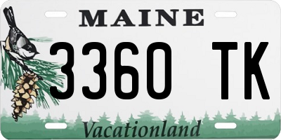 ME license plate 3360TK