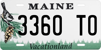 ME license plate 3360TO
