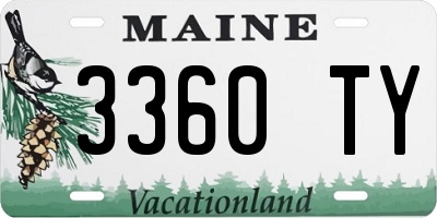 ME license plate 3360TY
