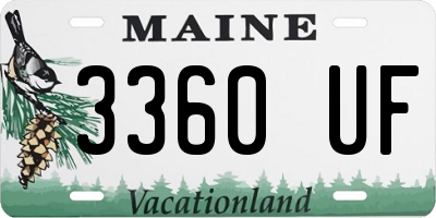 ME license plate 3360UF