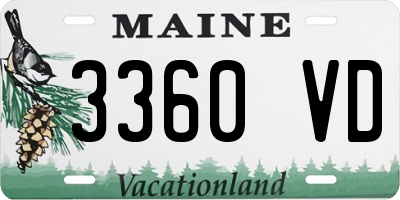 ME license plate 3360VD