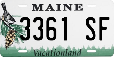 ME license plate 3361SF