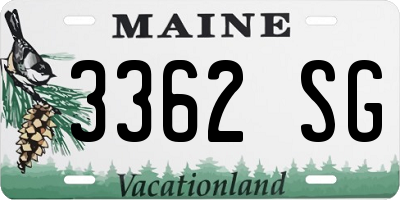 ME license plate 3362SG