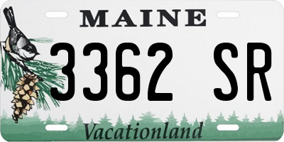 ME license plate 3362SR