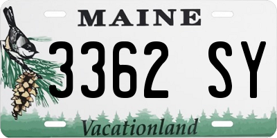 ME license plate 3362SY