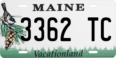 ME license plate 3362TC