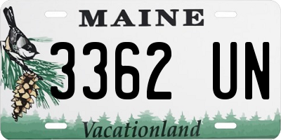 ME license plate 3362UN