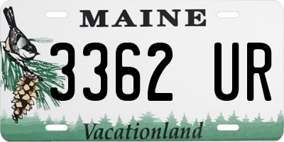 ME license plate 3362UR