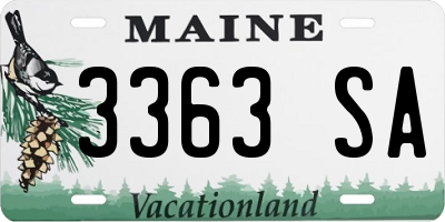 ME license plate 3363SA