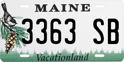 ME license plate 3363SB
