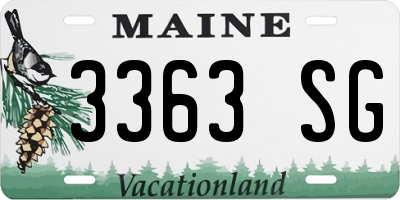 ME license plate 3363SG