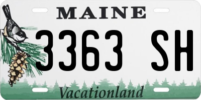 ME license plate 3363SH