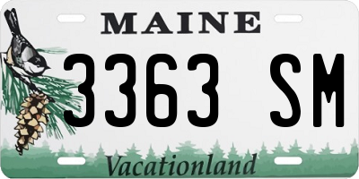 ME license plate 3363SM