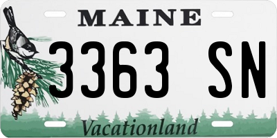ME license plate 3363SN