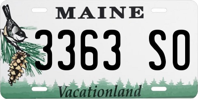 ME license plate 3363SO