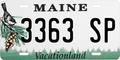 ME license plate 3363SP