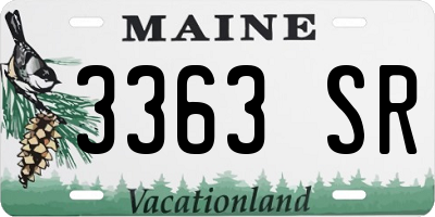 ME license plate 3363SR