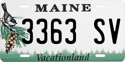 ME license plate 3363SV