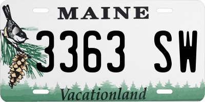 ME license plate 3363SW