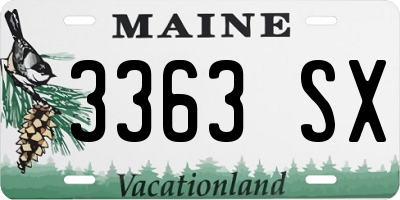 ME license plate 3363SX