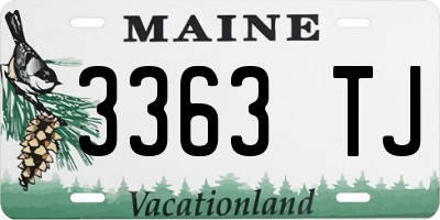 ME license plate 3363TJ