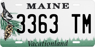 ME license plate 3363TM