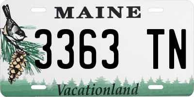 ME license plate 3363TN