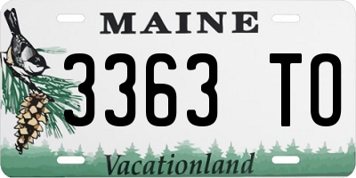 ME license plate 3363TO