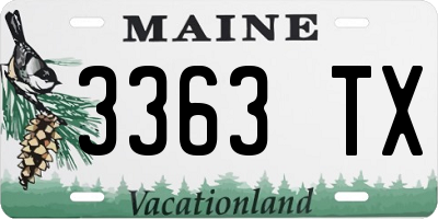 ME license plate 3363TX